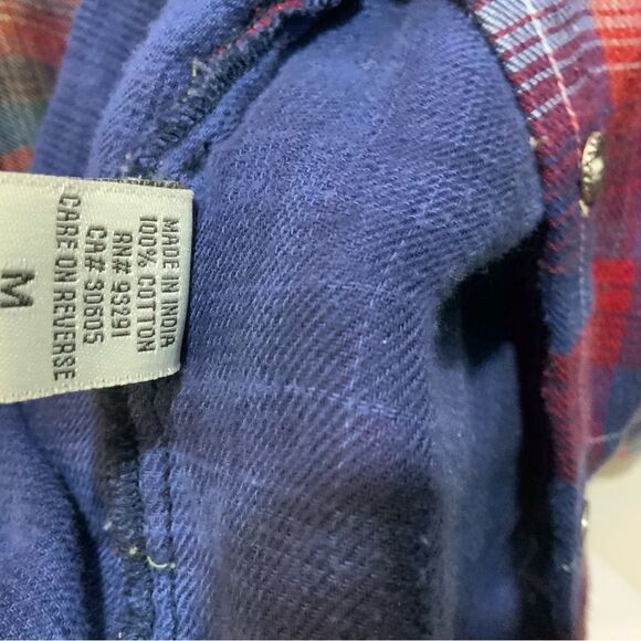 DYLAN Long Sleeve Red Black White Plaid Flannel Shirt Ultra Soft Women's Size M - Picture 5 of 6